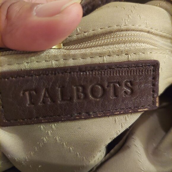 TALBOTS BROWN Pebble Leather Bucket  SHOULDER BAG - Picture 4 of 8